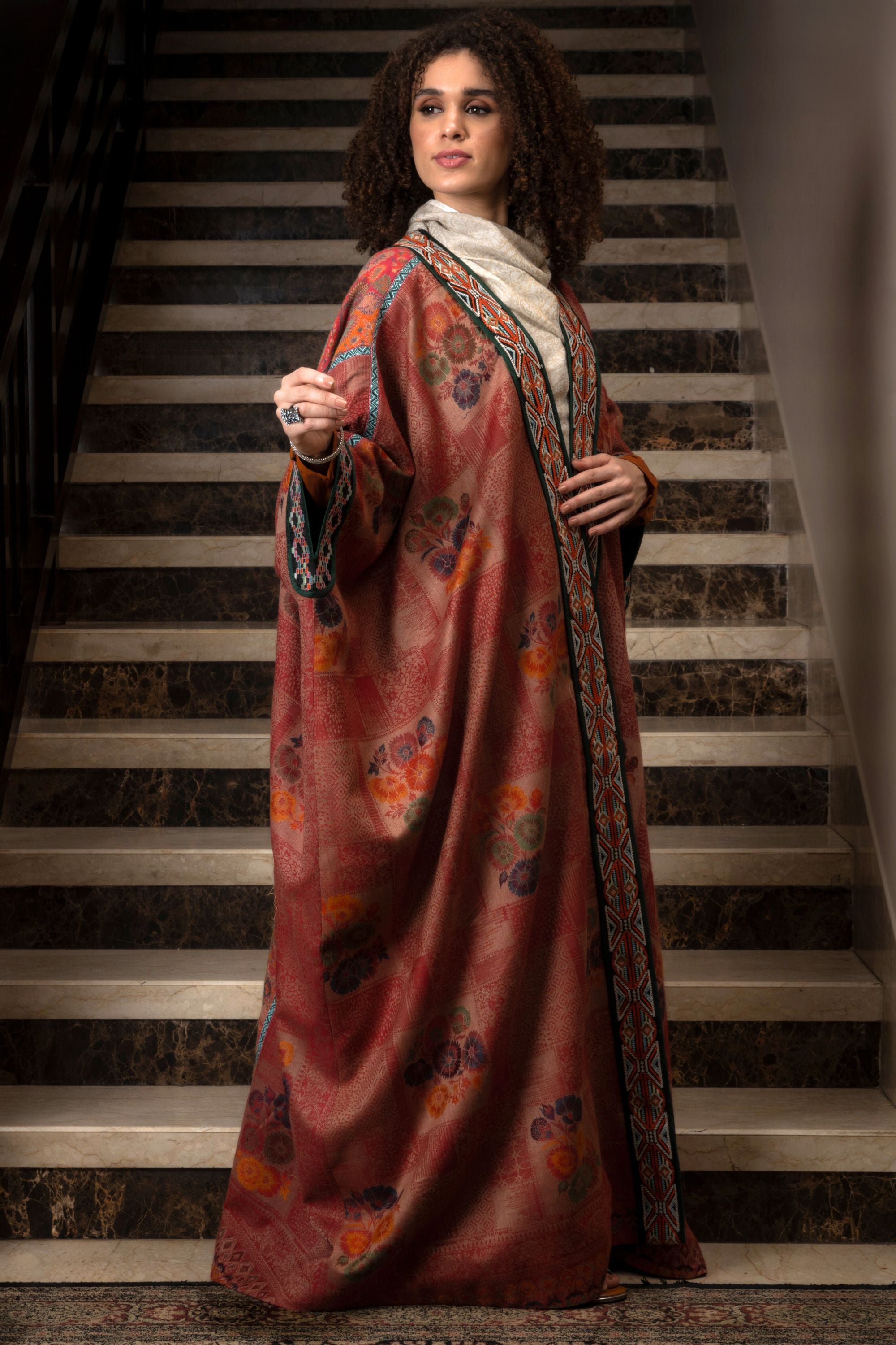 Roohani Embroidered Abaya with Sheila