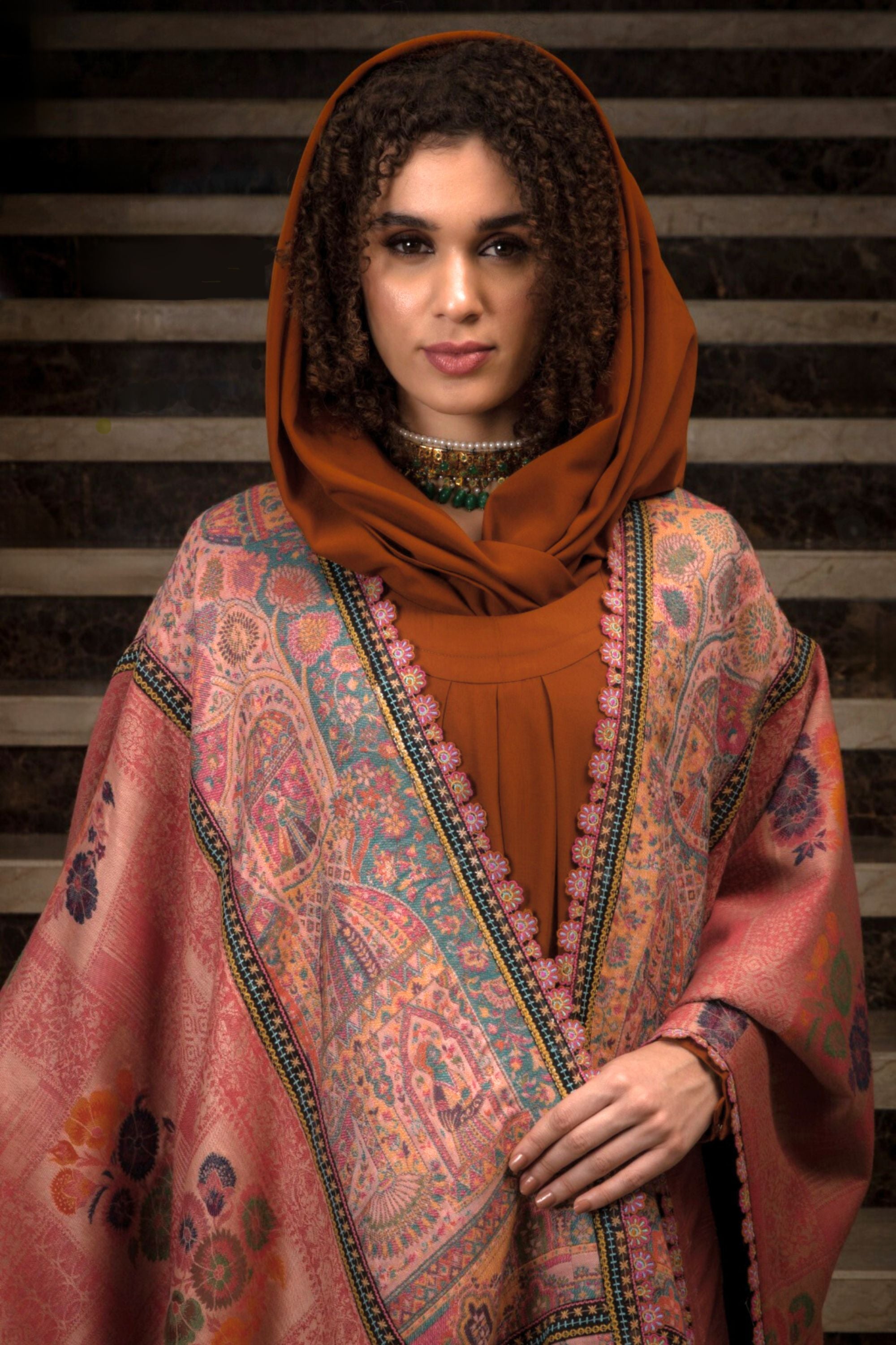 Akara Embroidered Abaya with Sheila