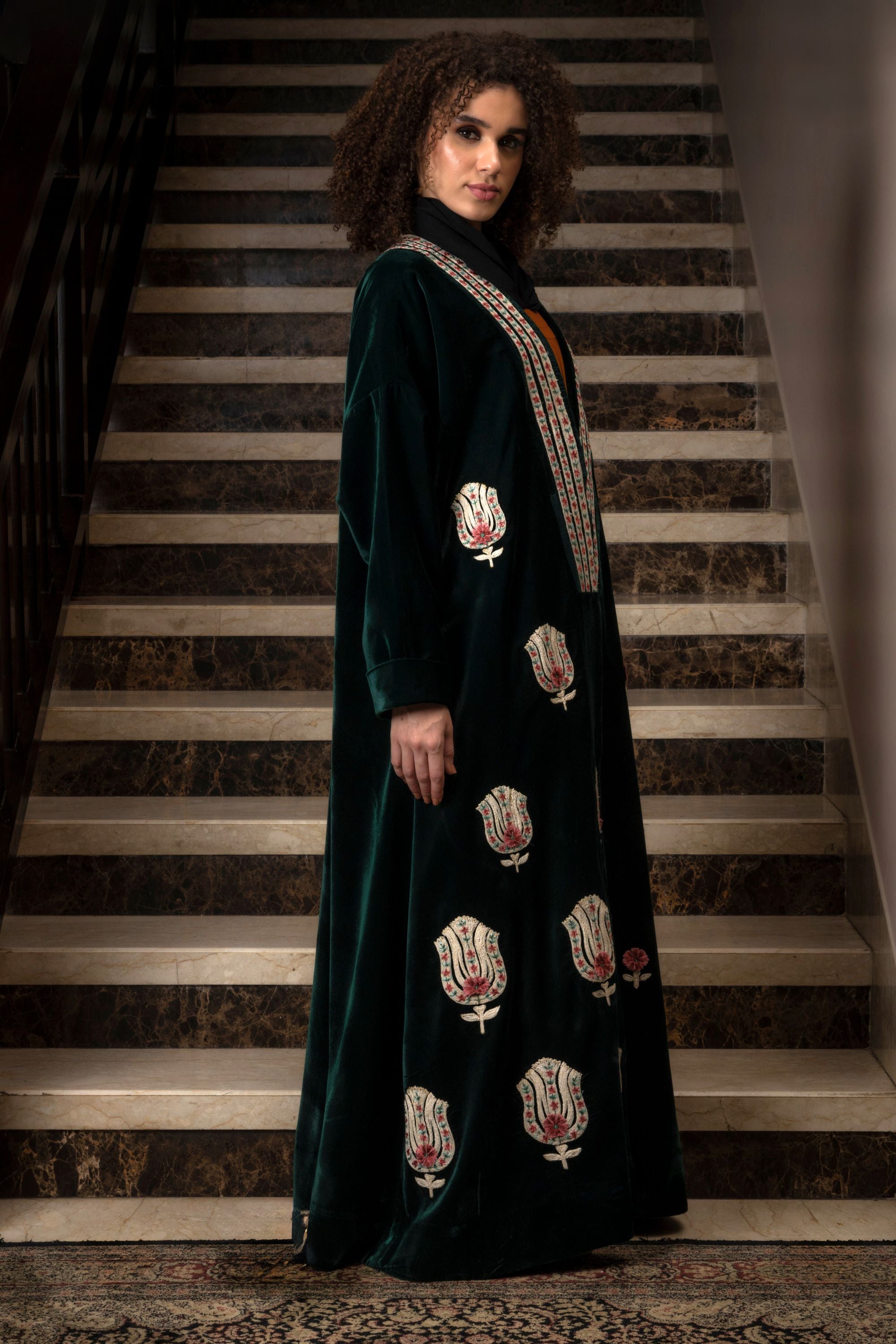 Daneen Embroidered Abaya with Sheila